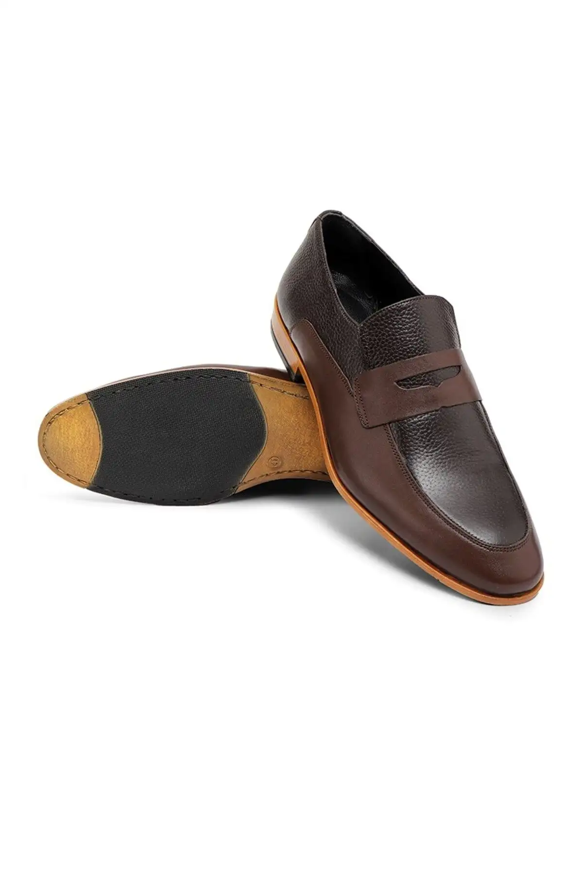 کفش سایز بزرگ مردانه کلاسیک چرم طبیعی میلازو، لوفر کلاسیک - 5061