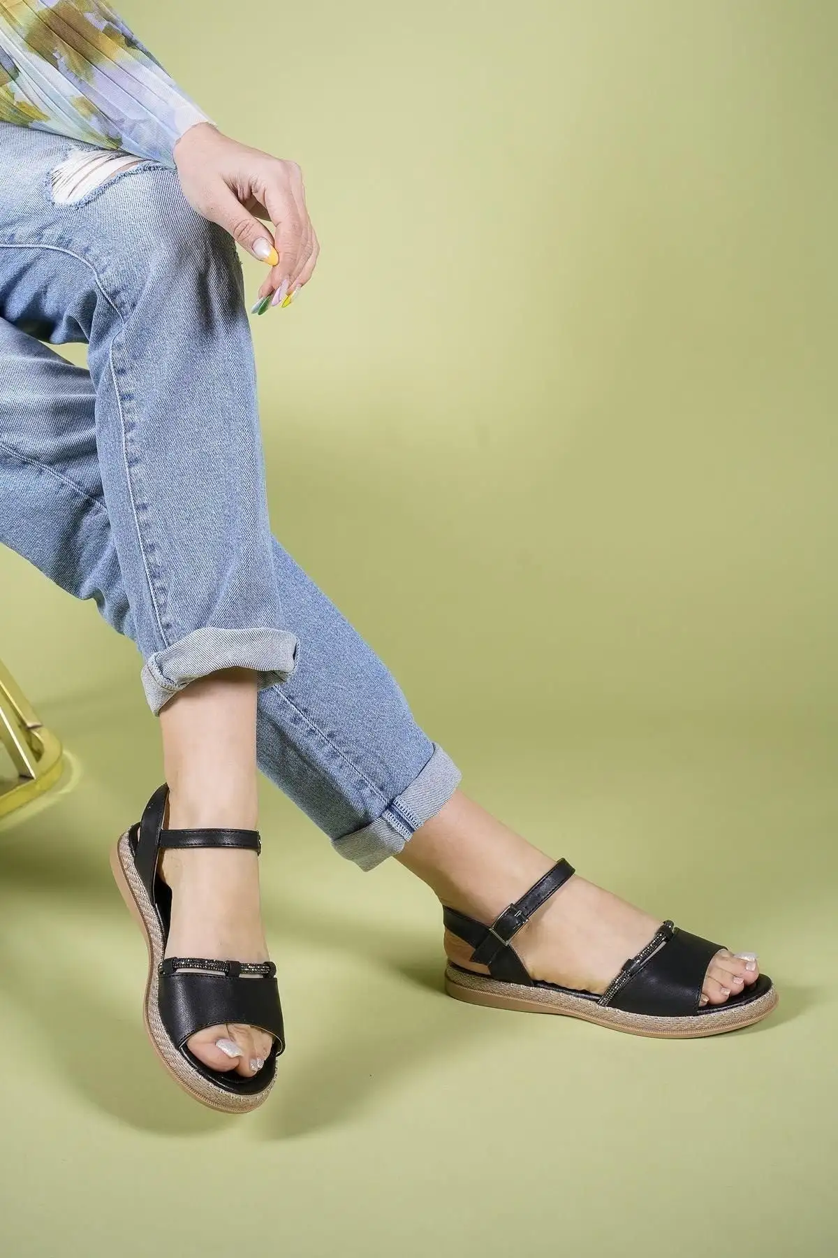 کفش صندل زنانه   استادیل مدل سنگدار 0012057 چرم مشکی - 4866 کفش صندل زنانه استادیل مدل سنگدار 0012057 چرم مشکی - 4866