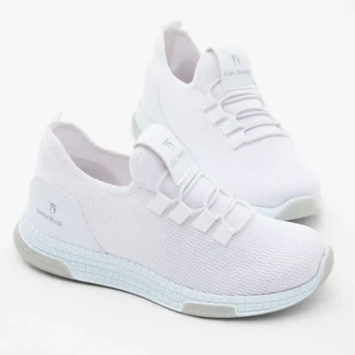 کفش پسرانه کفش راحت و تمام سفید تونیک بلک برای بچه‌ها (یونی سکس) - 3747