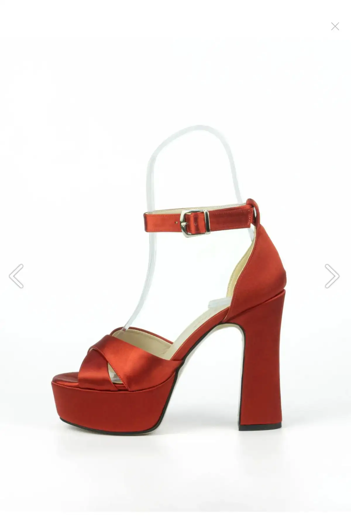 کفش پاشنه‌ بلند زنانه 13 سانتی‌متر ساتن قرمز، تضمین شده برای دویدن، زیره نچسب. - 4359