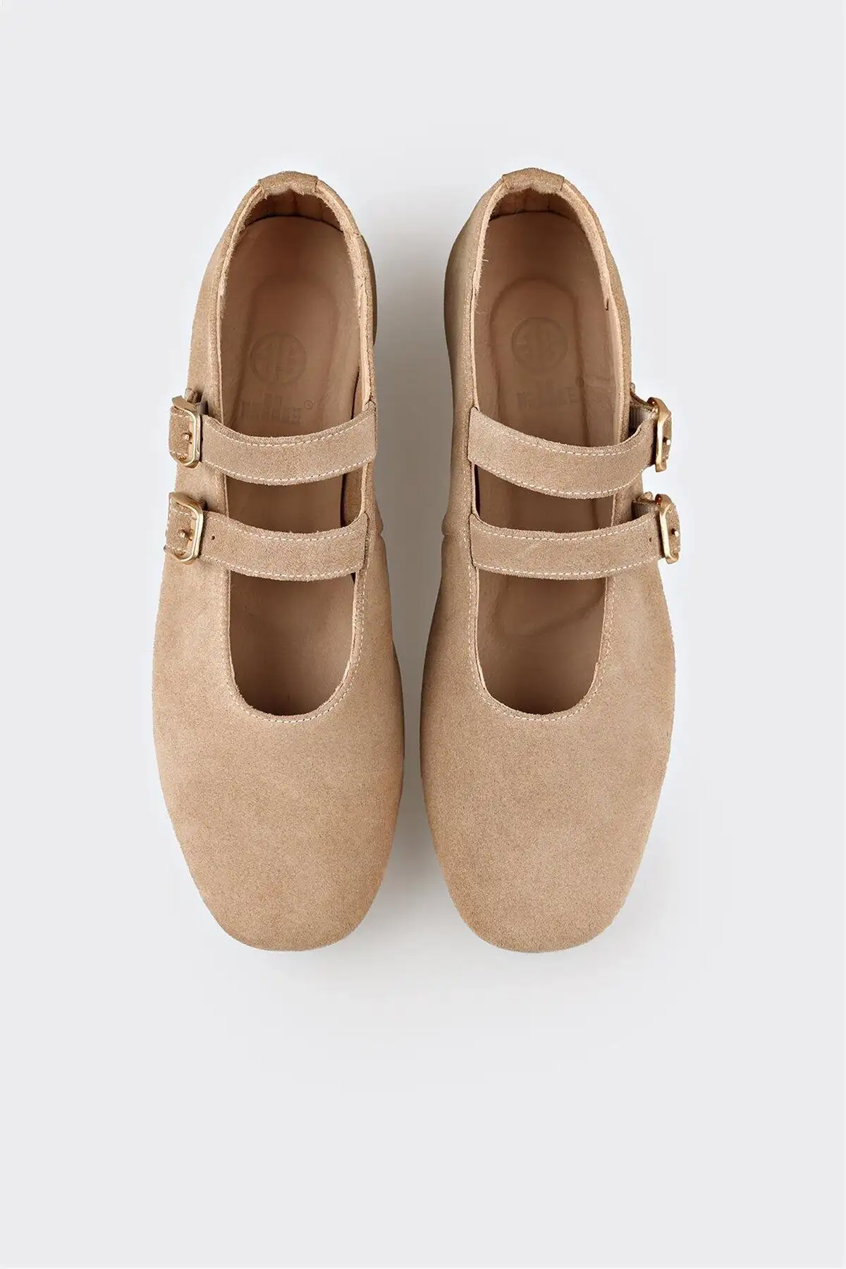 کفش تخت زنانه روزمره چرم بژ - 4548 کفش تخت زنانه روزمره چرم بژ - 4548