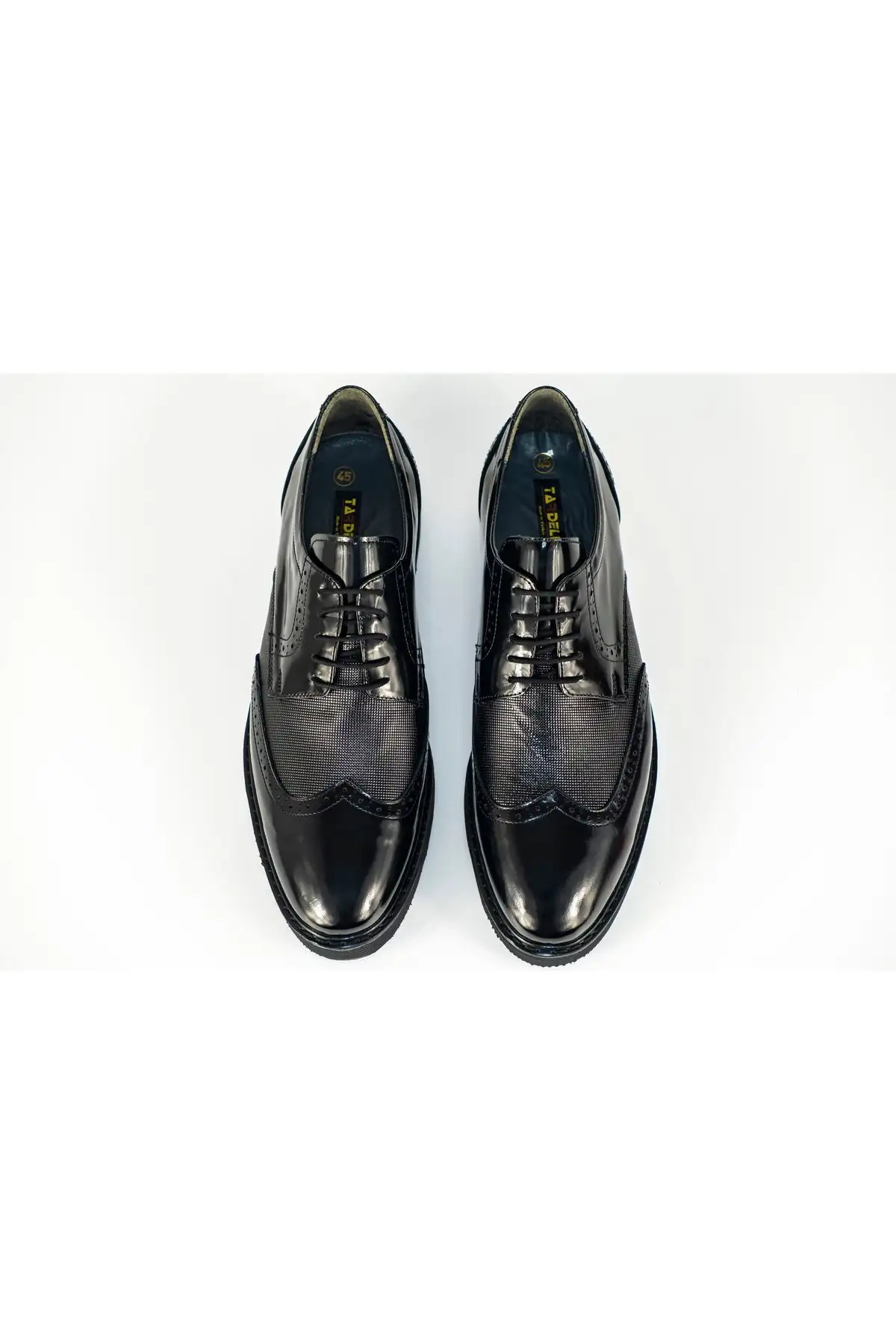 کفش رسمی مردانه 4297 مشکی براق اورتودنیک با کفی نرم - 4762