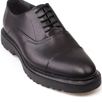 کفش رسمی مردانه کلاسیک با کفی بلند، مناسب برای کت و شلوار و دامادی در رنگ مشکی براق و مات - 4003