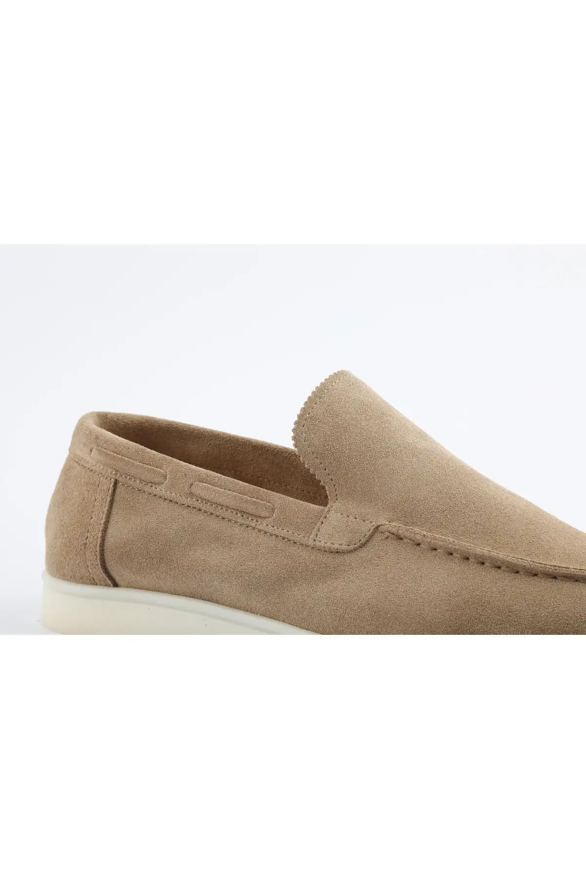 کفش رسمی مردانه کفش مردانه لوفر چرم طبیعی سوئدی بژ 800-05 - 3924