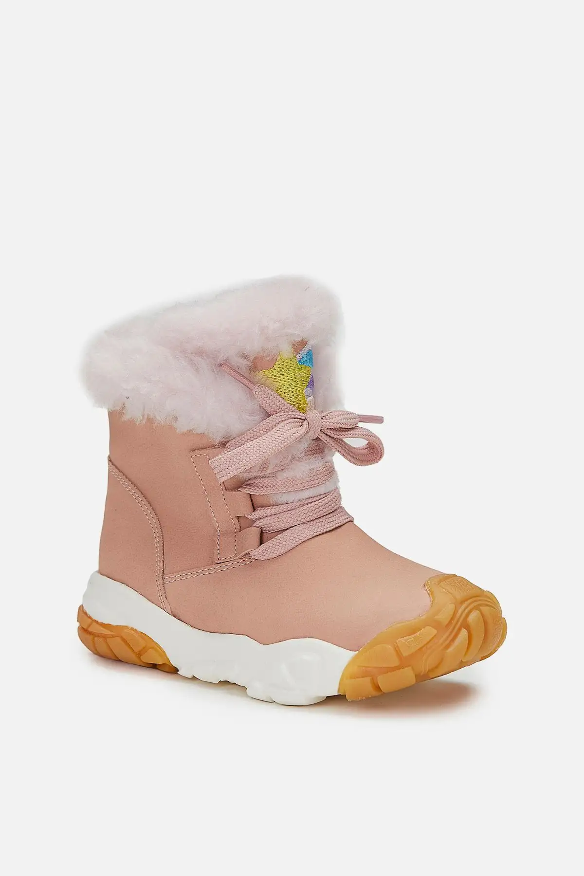 بوت بچگانه کفش دخترانه مرجان با پالتو خزدار - 4894