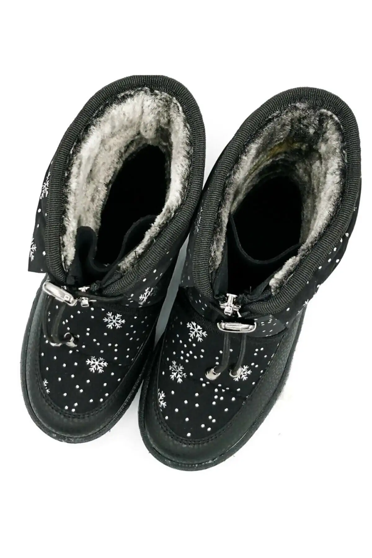 کفش دخترانه چکمه برفی  با طراحی برف، زیپدار، دارای پشم خز و زنجیر، با زیره ضد لغزش و حرارتی - 4558 کفش دخترانه چکمه برفی با طراحی برف، زیپدار، دارای پشم خز و زنجیر، با زیره ضد لغزش و حرارتی - 4558