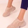 کفش ورزشی کفش اسنیکر زنانه جیر بژ ۱۸۱۴۸ - 3363