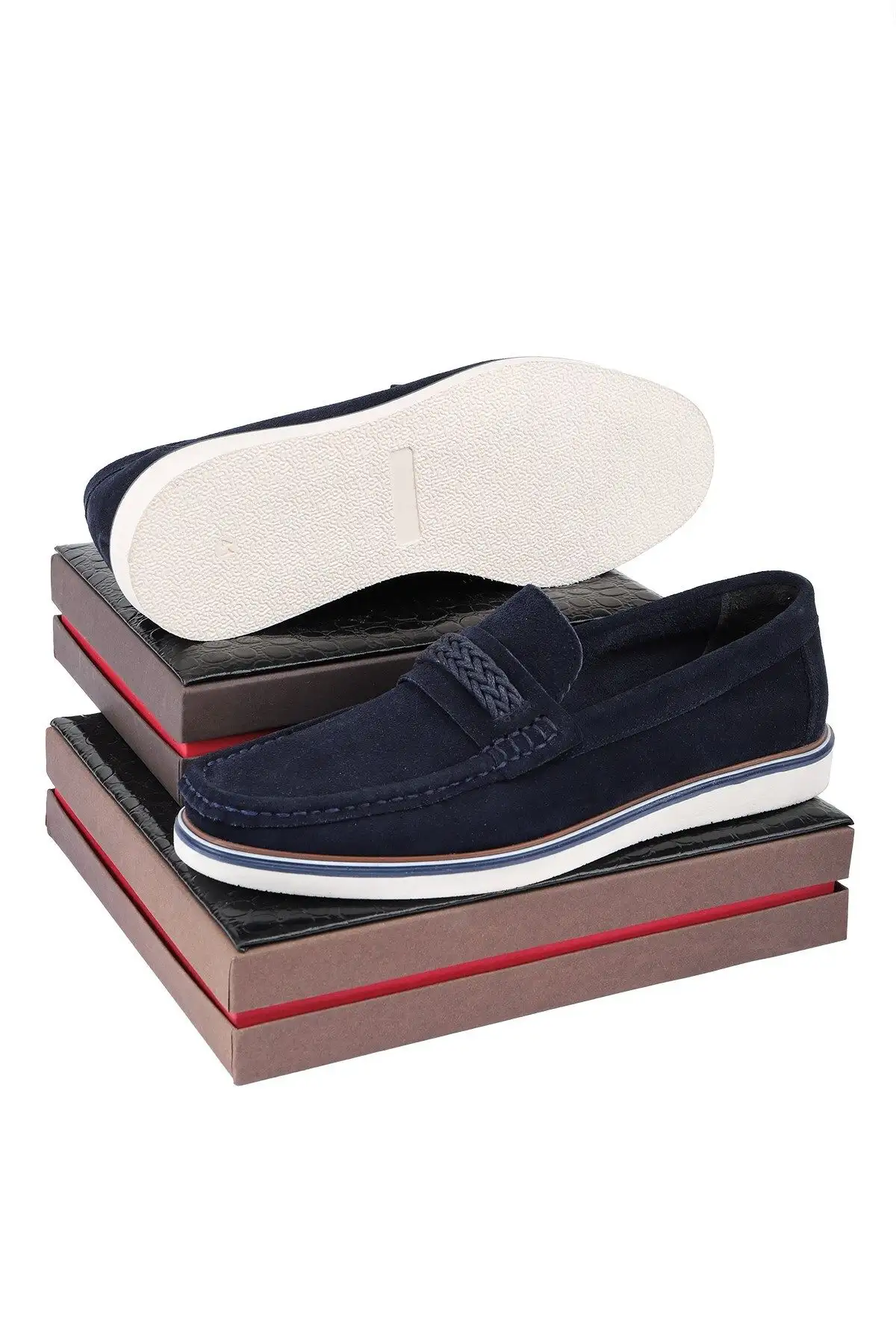 کفش روزمره مردانه Trapani از جنس چرم طبیعی و جیر (لوفر) - 5296