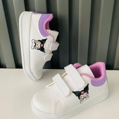 کفش دخترانه کفش ورزشی کودک با بند چسبی طرح کورو می - 3803