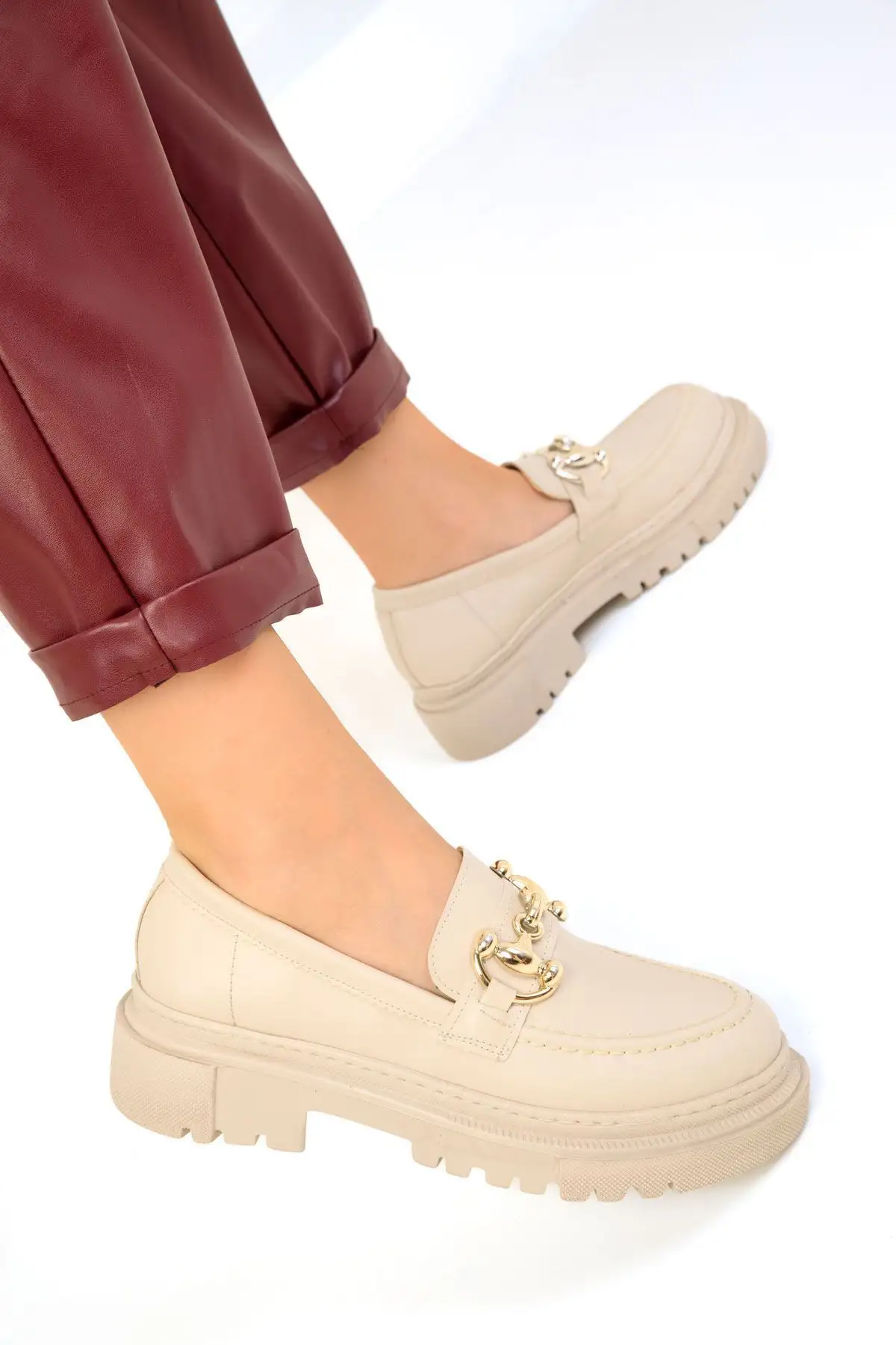 کفش تخت زنانه کفش لوفر زنانه BEJ مدل 17575 - 3229 کفش تخت زنانه کفش لوفر زنانه BEJ مدل 17575 - 3229