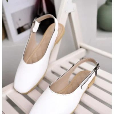 کفش اداری زنانه کفش زنانه باله سفید، صندل شیک، مناسب خانه، کار، اداره و استفاده روزمره - 3220