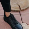 کفش روزمره مردانه چرم طبیعی مشکی - 4787