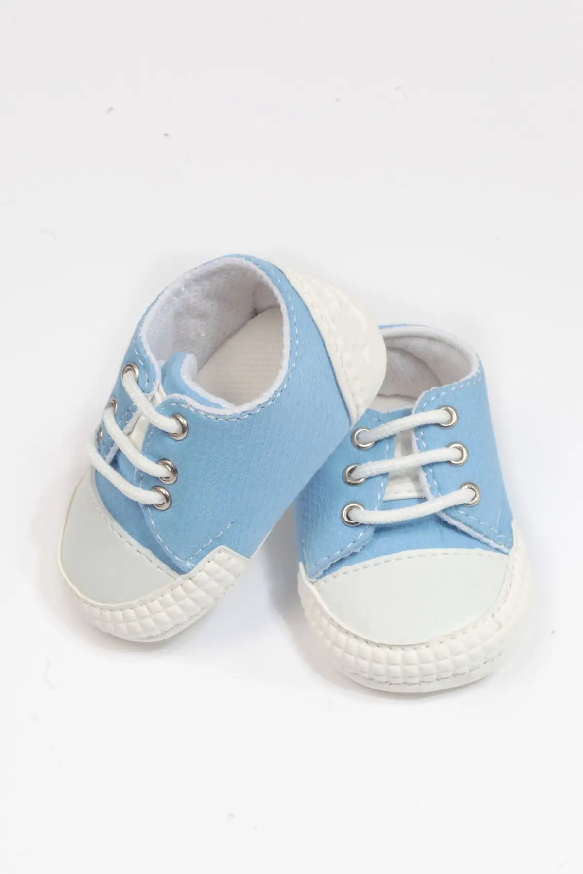 کفش نوزاد پسر 2 جفت پاپوش نوزادی مدل کنورس با بند در رنگهای سرمهای و آبی - 3297 کفش نوزاد پسر 2 جفت پاپوش نوزادی مدل کنورس با بند در رنگهای سرمهای و آبی - 3297