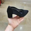 کفش پاشنه‌ بلند زنانه پاشنه کلاسیک با توری نرم و سنگ‌دار برای پاهای کج و استخوانی - 4303