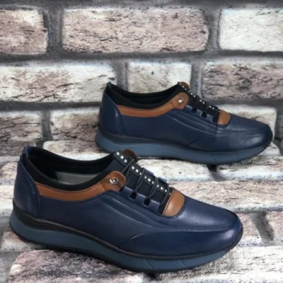 کفش روزمره مردانه چرم طبیعی تمام اورتوتیک - 4773