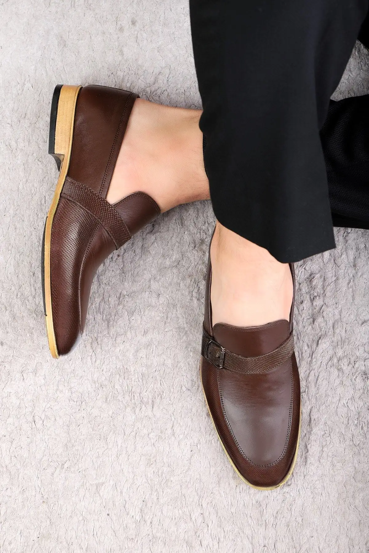 سایز بزرگ مردانه فیلای چرم طبیعی کفش کلاسیک مردانه، کفش لوفر کلاسیک - 3501