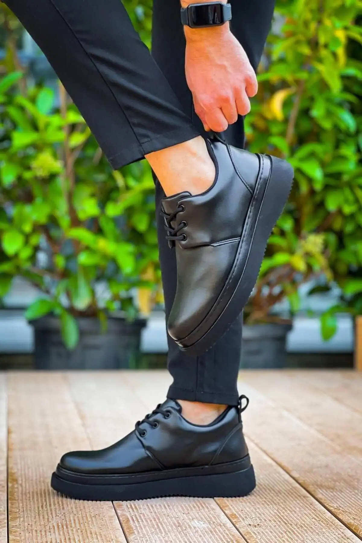 کفش رسمی مردانه  روزمره  با بند و زیره ضخیم دورتموند - مشکی - 5370 کفش رسمی مردانه روزمره با بند و زیره ضخیم دورتموند - مشکی - 5370