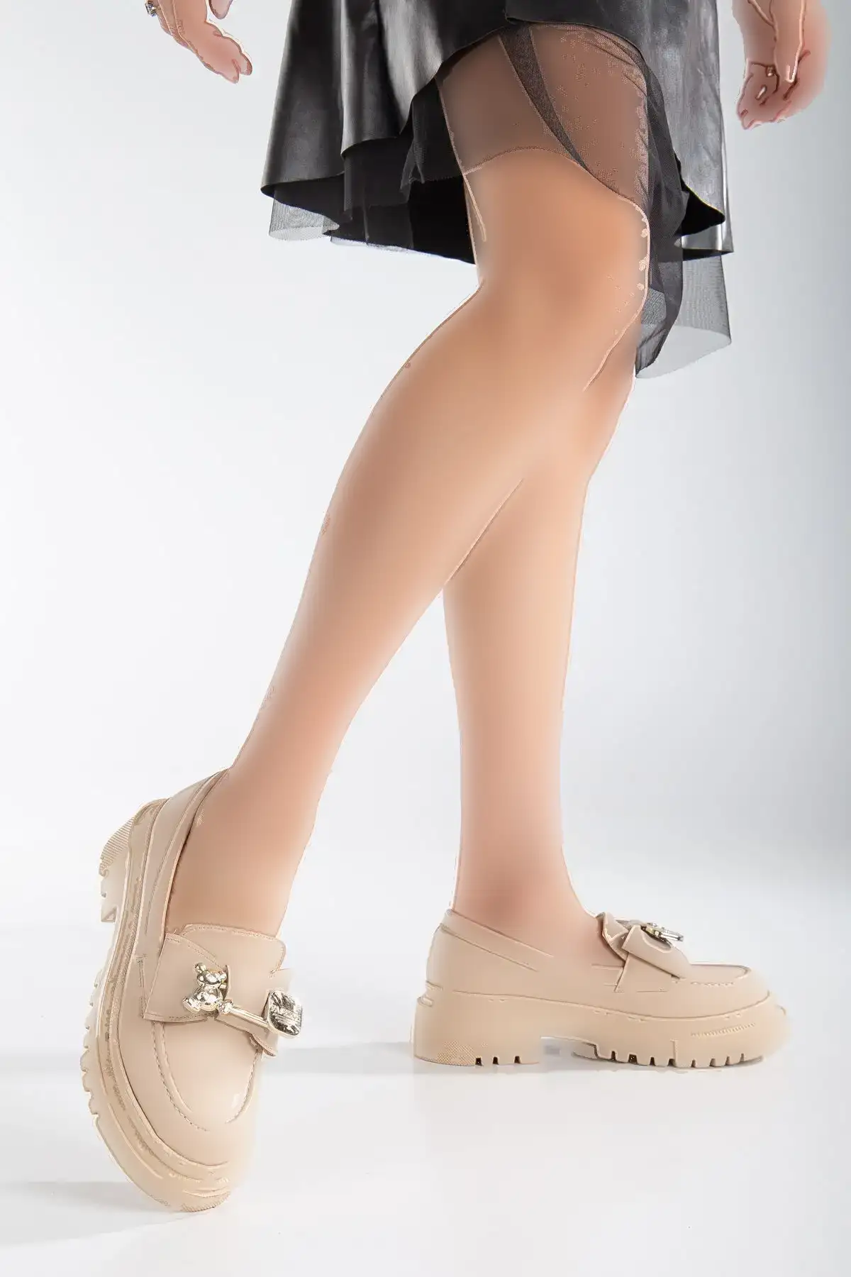 کفش زنانه مدل جدید  لوفر با پاشنه بلند و بند دار - 4037 کفش زنانه مدل جدید لوفر با پاشنه بلند و بند دار - 4037