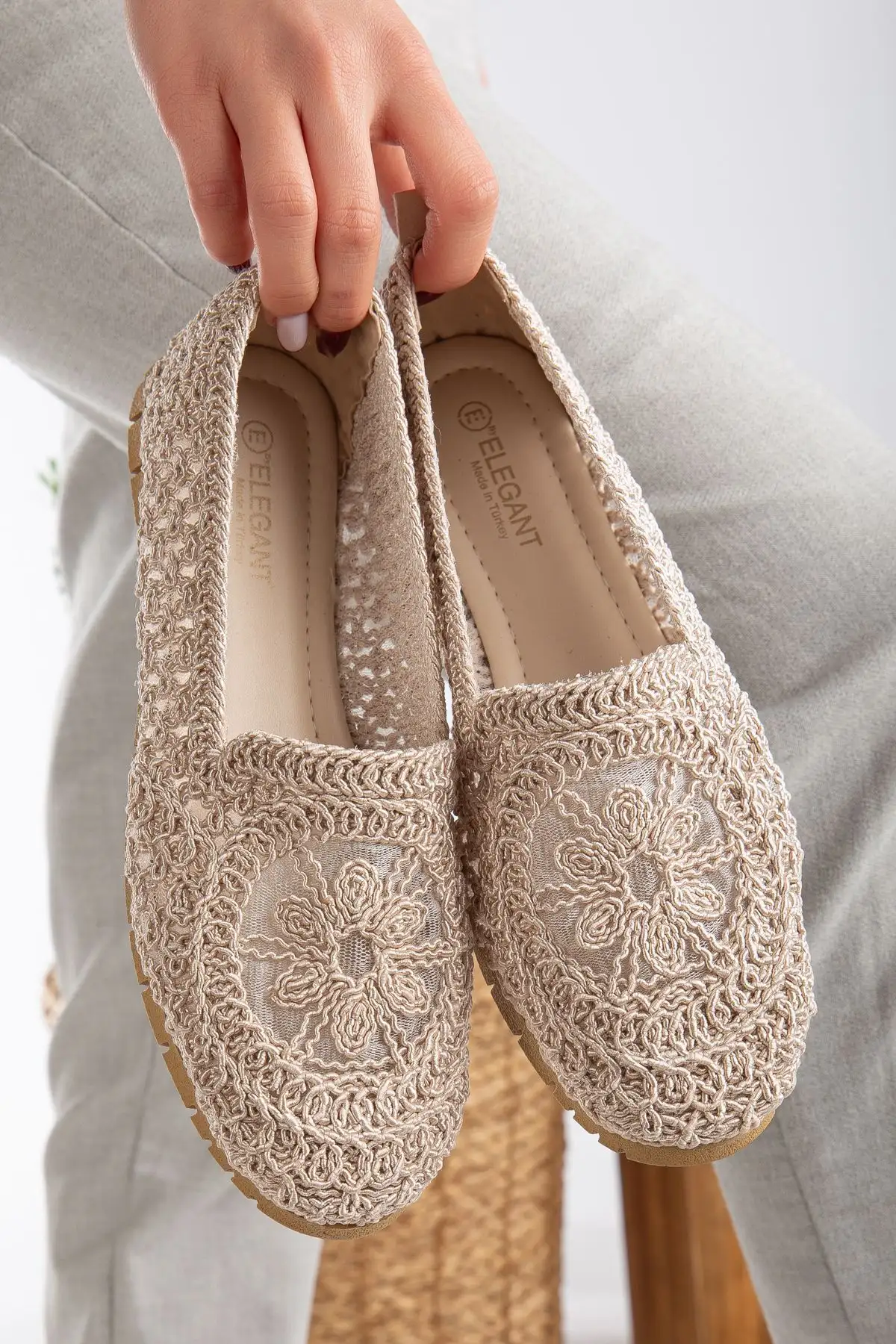 کفش تخت زنانه بافتنی ، مادر، روزمره، لژ دار - 5194 کفش تخت زنانه بافتنی ، مادر، روزمره، لژ دار - 5194