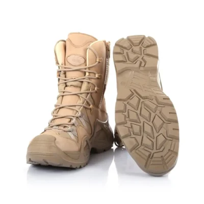 بوت مردانه M1491 کیفی نظامی چهار فصل رنگ بژ بیابانی با زیپ - 5069