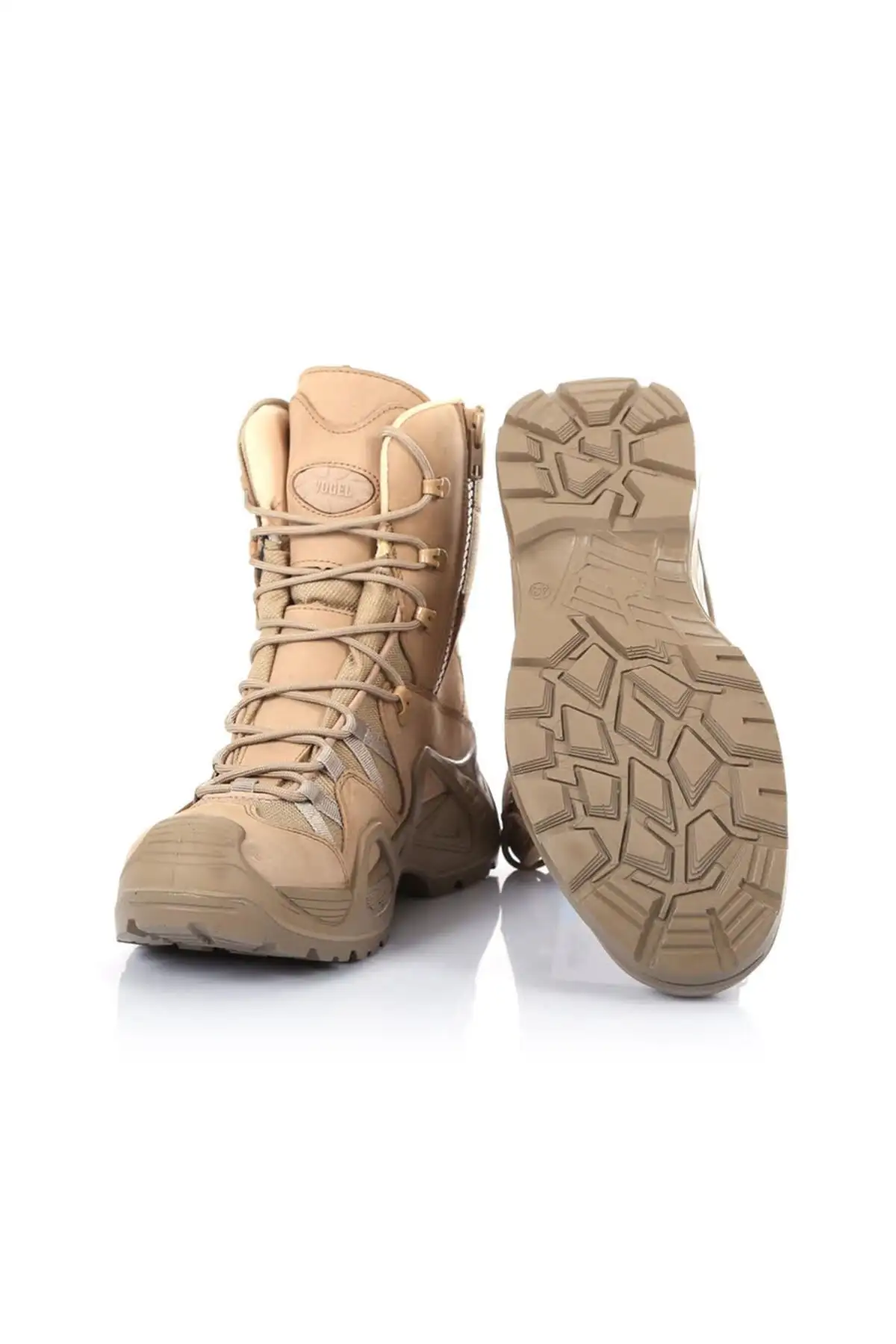 بوت مردانه M1491 کیفی نظامی  چهار فصل رنگ بژ بیابانی با زیپ - 5069 بوت مردانه M1491 کیفی نظامی چهار فصل رنگ بژ بیابانی با زیپ - 5069