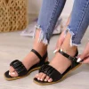 کفش صندل زنانه ساندال با جزئیات چین دار سنس - 5413