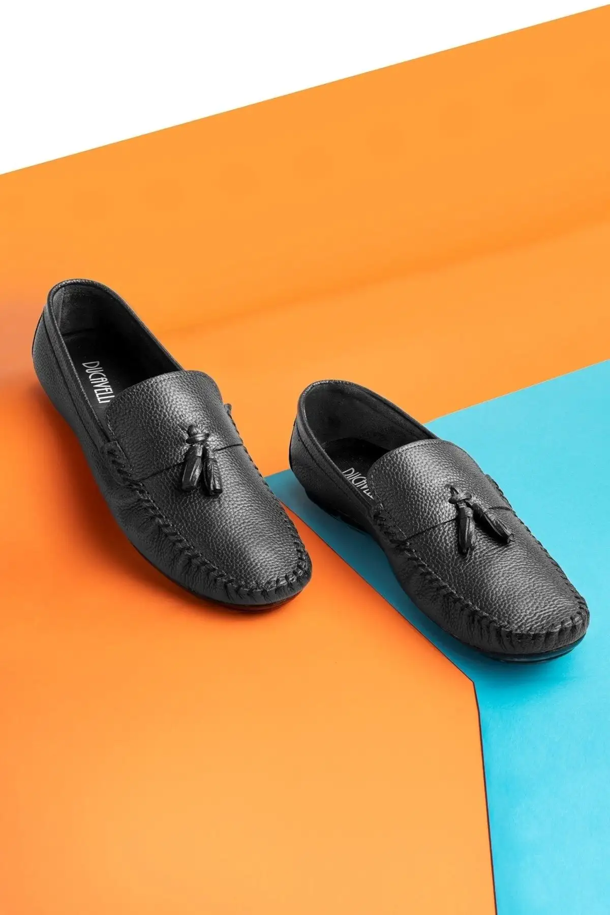 کفش سایز بزرگ مردانه  روزمره  چرم ناب،  لوفر مشکی روکش دار - 5047 کفش سایز بزرگ مردانه روزمره چرم ناب، لوفر مشکی روکش دار - 5047