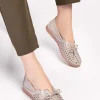 کفش تخت زنانه روزمره با کفی ارتوپدیک از چرم طبیعی - مدل اسفا 2605 - 4547