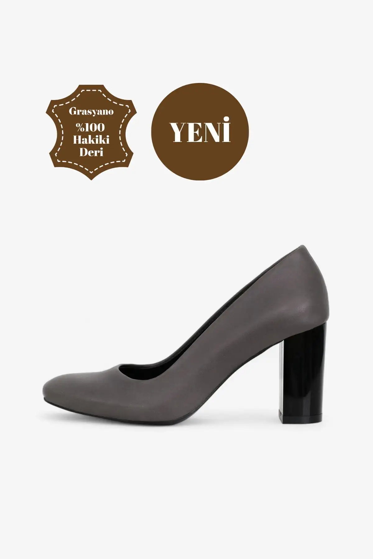 کفش پاشنه بلند زنانه  کلاسیک   چرم طبیعی به رنگ خاکستری برای محیط کار با پاشنه 7.5 سانتیمتری و نرم. - 4330 کفش پاشنه بلند زنانه کلاسیک چرم طبیعی به رنگ خاکستری برای محیط کار با پاشنه 7.5 سانتیمتری و نرم. - 4330