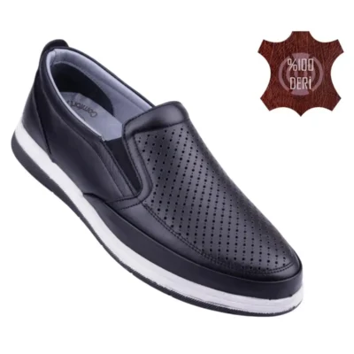 کفش روزمره مردانه اورتوپدیک چرمی طبیعی با سوراخ‌های ۰۴۶ - 3951