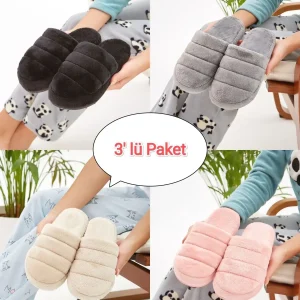 کفش راحتی خانه پک سه تایی دمپایی جلو بسته - ست تشک و دمپایی برای جهیزیه - 4604