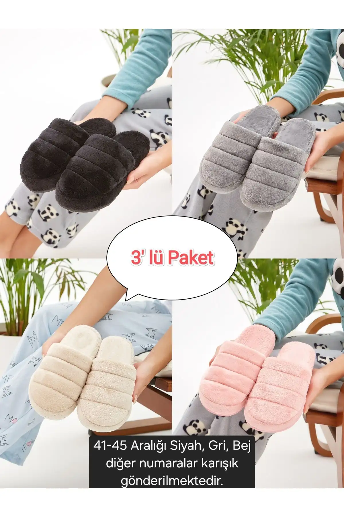 کفش راحتی خانه پک سه تایی دمپایی جلو بسته - ست تشک و دمپایی برای جهیزیه - 4604 کفش راحتی خانه پک سه تایی دمپایی جلو بسته - ست تشک و دمپایی برای جهیزیه - 4604