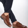 کفش رسمی مردانه کلاسیک راحتی با زیره ارثوپدیک دوخته شده به رنگ قهوه ای تیره (ضمانت دار) - 4727