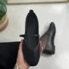 کفش اداری زنانه تابستانی سیاه رنگ با پنجه دایره‌ای و بند نازک قفلی، ضد طبقه‌ای، مناسب برای منزل، کار و استفاده روزانه، سبک وزن. - 4397