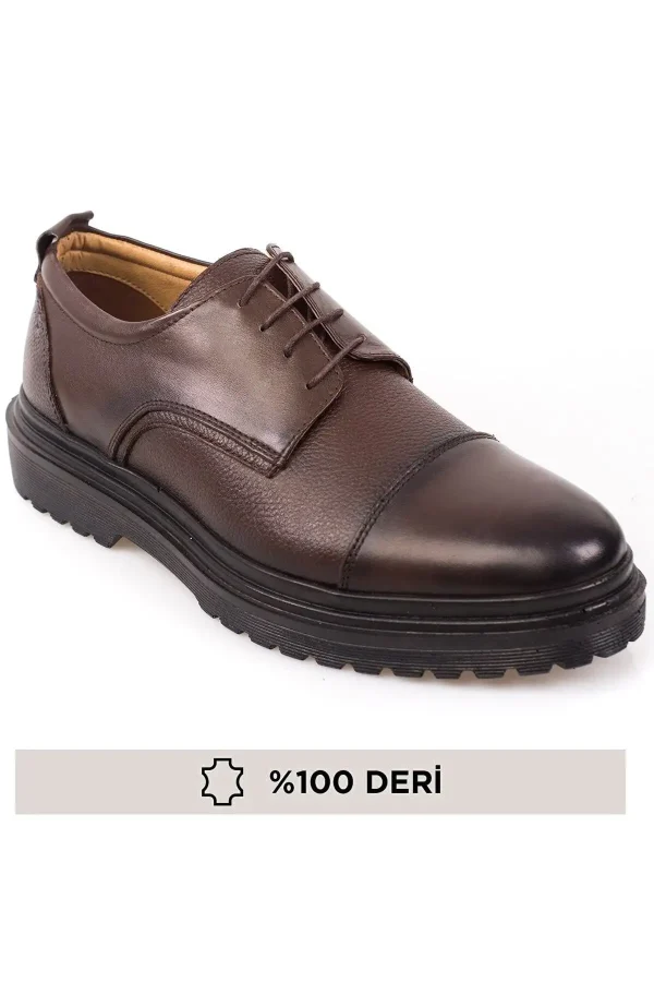 کفش رسمی مردانه کلاسیک چرم طبیعی با کفی ضخیم - 5378