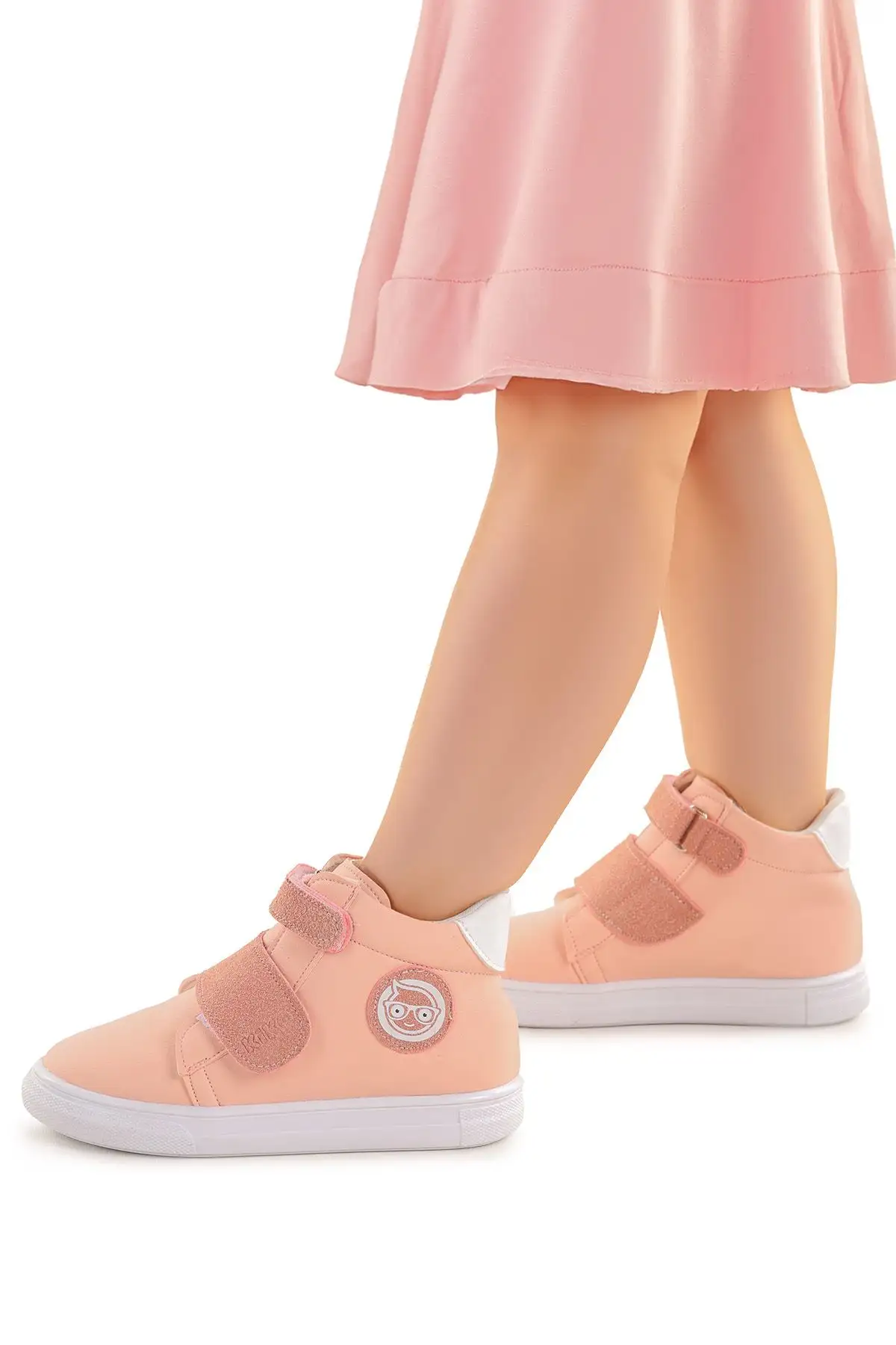 بوت بچگانه کفش روزمره دخترانه با چسبی کایوت - 3401