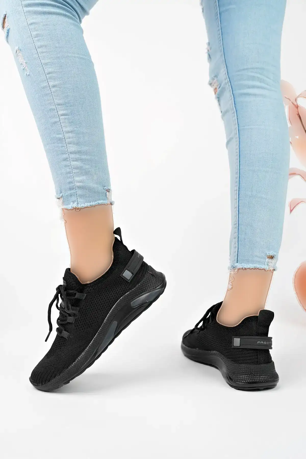 کفش تخت زنانه کتانی مشکی یونیسکس با بافت نخی راحت و ضد بو مناسب برای ورزش 4555 - 3790 کفش تخت زنانه کتانی مشکی یونیسکس با بافت نخی راحت و ضد بو مناسب برای ورزش 4555 - 3790