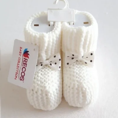 کفش نوزاد پسر پاپوش بافتنی نوزاد ۰-۶ ماه - 3285