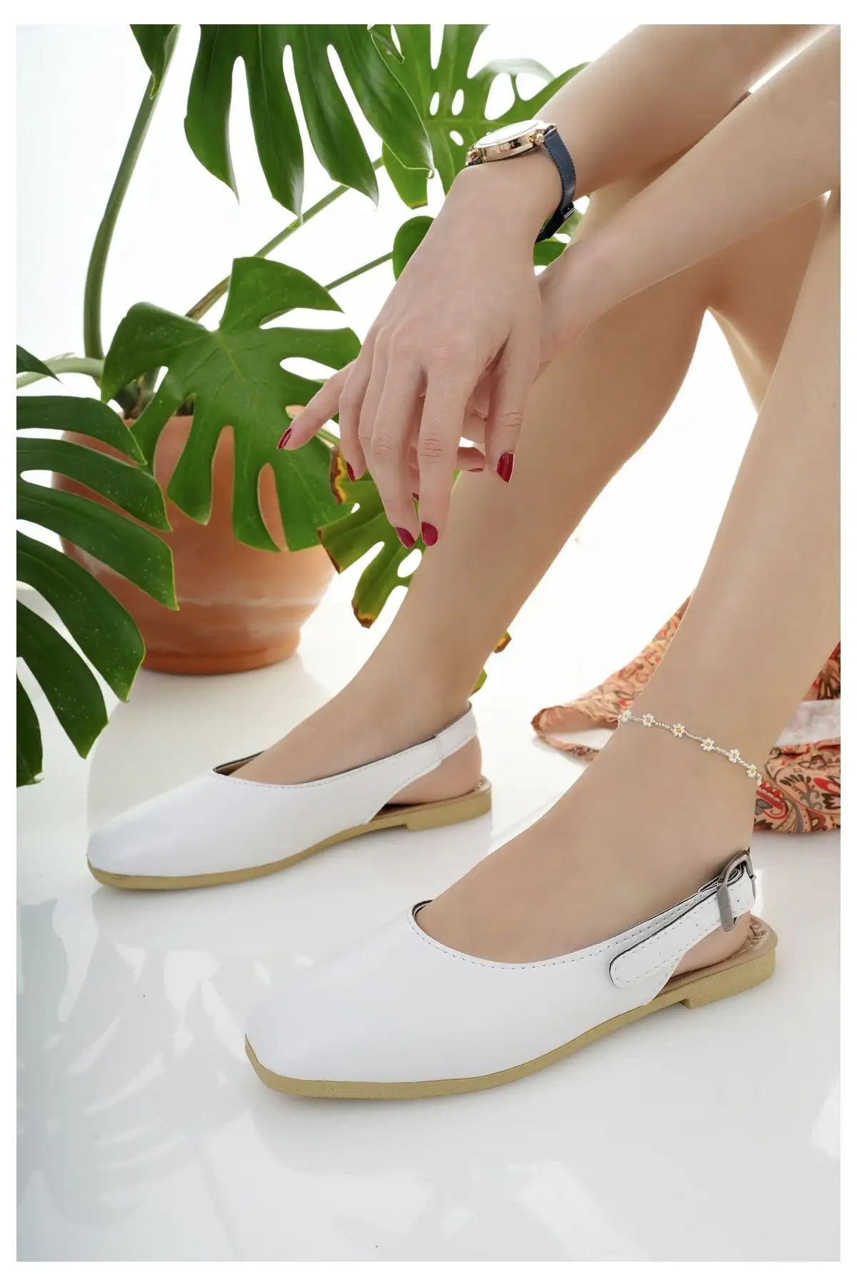 کفش اداری زنانه کفش زنانه باله سفید، صندل شیک، مناسب خانه، کار، اداره و استفاده روزمره - 3220 کفش اداری زنانه کفش زنانه باله سفید، صندل شیک، مناسب خانه، کار، اداره و استفاده روزمره - 3220