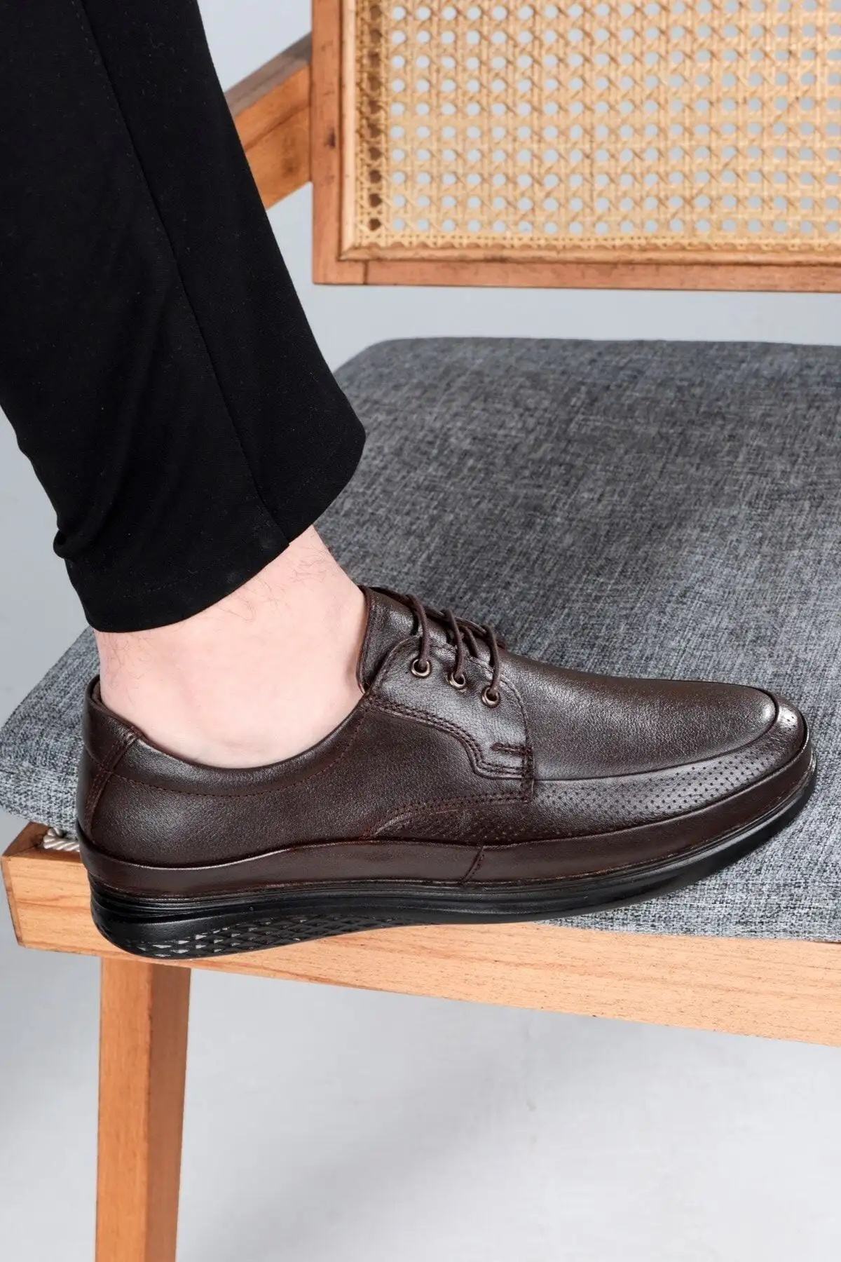 کفش روزمره مردانه 1. راحتی ارتوپدیک پوچه از چرم طبیعی 2. بابا 3. ارتوپدیک - 4639