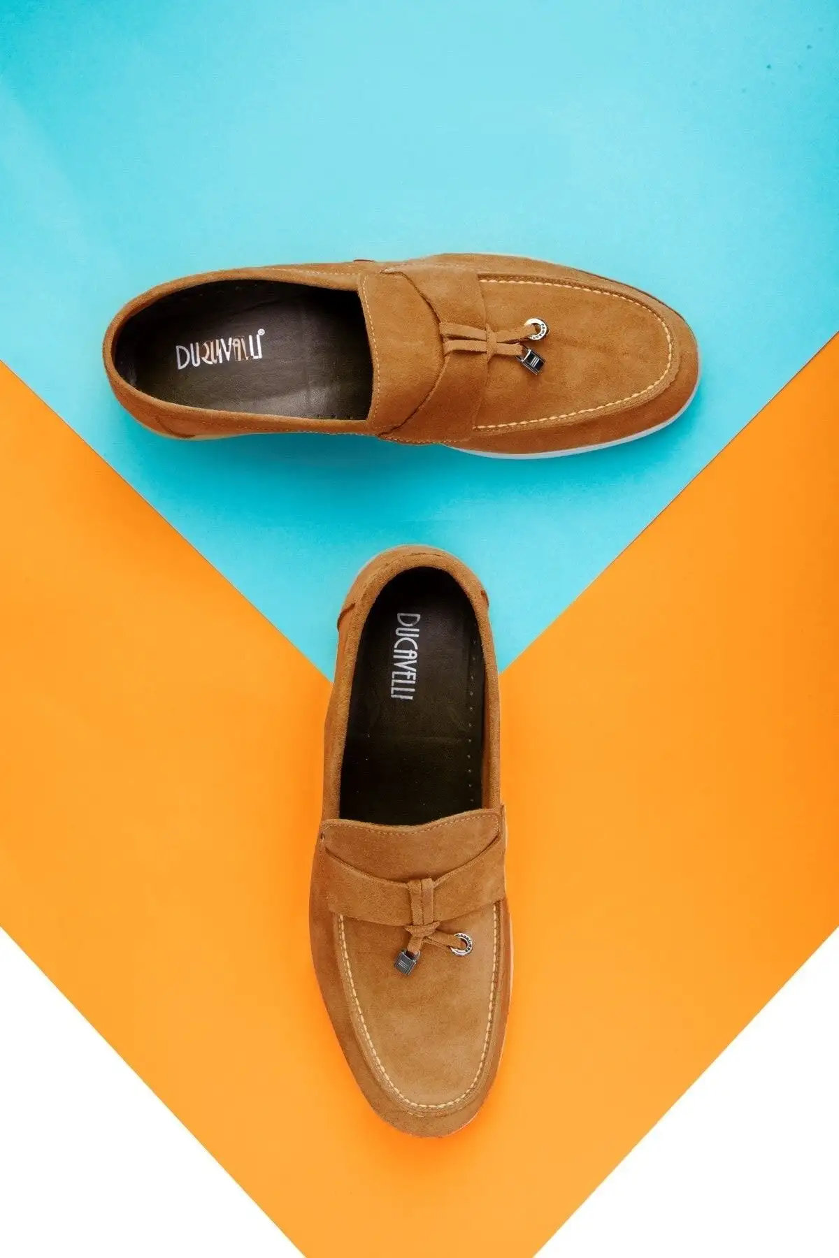 کفش سایز بزرگ مردانه  روزمره  لوفر چرم طبیعی سوئدیرر قهوهای - 5058 کفش سایز بزرگ مردانه روزمره لوفر چرم طبیعی سوئدیرر قهوهای - 5058