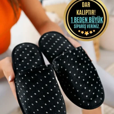 کفش راحتی خانه ترجمه عنوان محصول به فارسی به صورت زیر است: "دمپایی زنانه پاییزی سیاه رنگ، پشمی، قابل شستشو، دمپایی روزمره، دمپایی مهمان، دمپایی جهیزیه عروس" - 3970