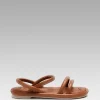 کفش صندل زنانه Sandalet پافر دو بند رنگ قهوه‌ای کادین 2 سانتیمتر BYNDRSL01 - 5322