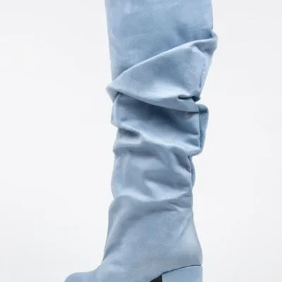 بوت بچگانه پوتین بچه‌گانه مایو لوکس جیر با طراحی کمرگود و بلندی زیر زانو - 4896