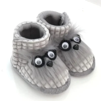 کفش دخترانه کودک/نوزاد با زیره ضد لغزش و جزئیات عینکی - مهدکودک و پیش‌دبستانی با بند چسبی - 4553