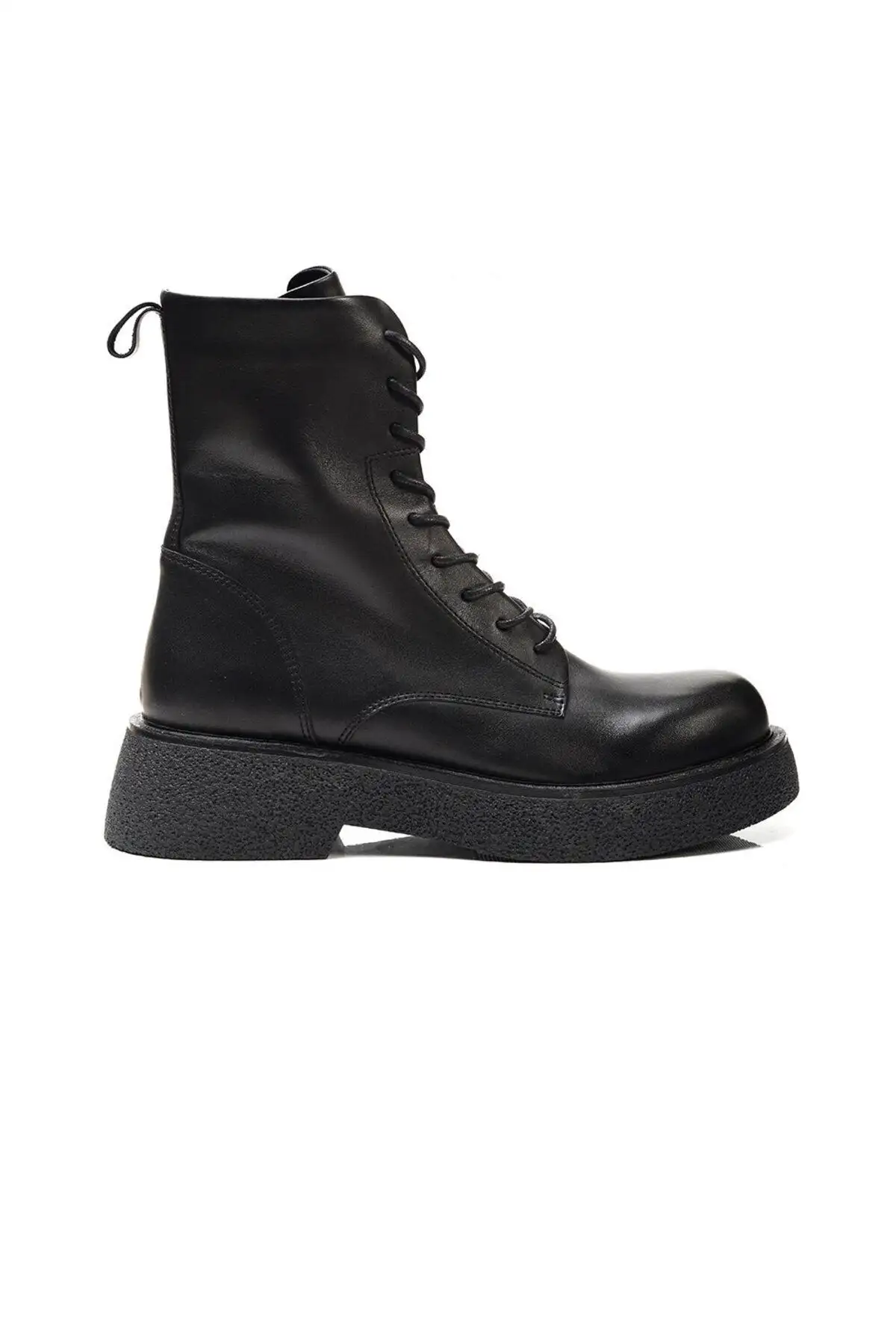 بوت و نیم‌ بوت زنانه کفش نظامی مشکی از چرم طبیعی مدل 3K2UB32741 - 5013