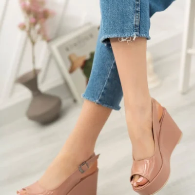 کفش پاشنه‌ بلند زنانه جولیلت؛ 9 سانتی‌متری با نوک و پشت باز، از نوع سامون (لطفاً برای اندازه‌گیری، محصول را بررسی کنید). - 4343