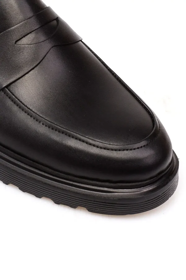 کفش رسمی مردانه چرم اصل با کفی بلند، نوع loafer - 5375