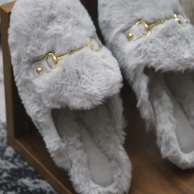 کفش راحتی خانه زنانه پاپوش پشمی Ts1054 - 4600