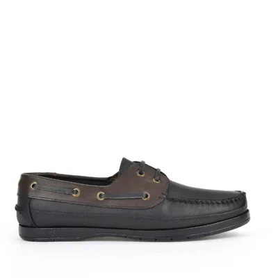 کفش روزمره مردانه از چرم طبیعی مدل 141423z29 رنگ مشکی-قهوه‌ای - 4793